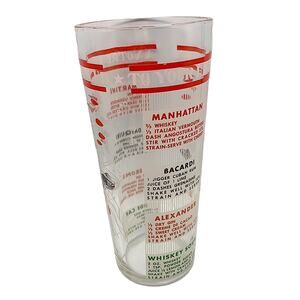 Hazel-Atlas Vintage 1950s Mid-Century Modern 8" Cocktail Recipe Glass